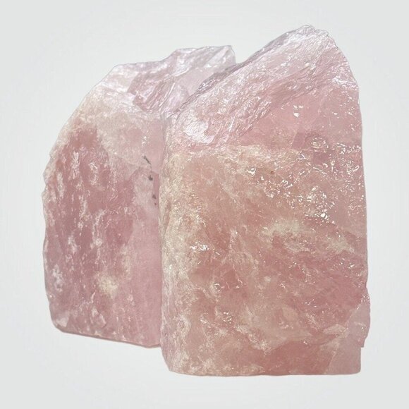 Crystal Bookends, Rose Quartz w/ Natural Characteristics & Black Tourmaline Mark - Picture 6 of 9